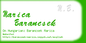 marica barancsek business card
